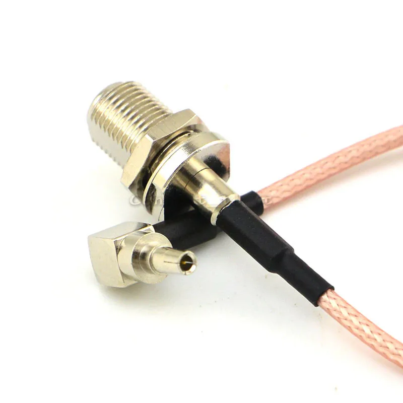 50pcs RF adapter  RF connector  F to CRC9 Cable F Female to CRC9 Right angle RG316  Pigtail 15cm Cable for antenna   booster