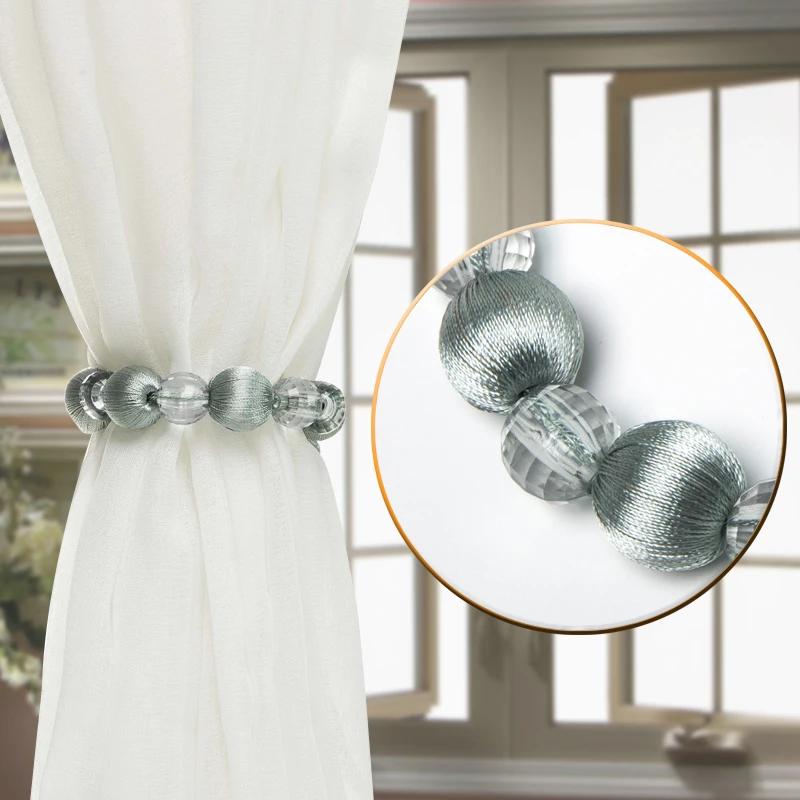 1Pc Bead Curtain Tieback Home Decor Gold Holdback Curtains  Holder Clamp Buckle Rope Room Accessories Decoration Tie Back