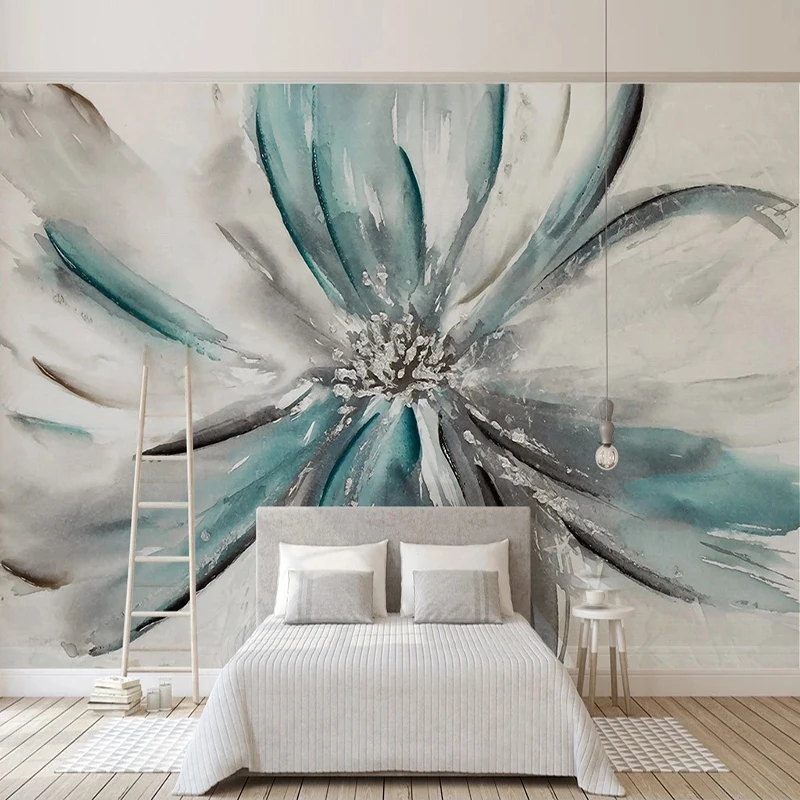 

Custom Any Size Mural Wallpaper Hand Painted Oil Painting 3D Flower Background Wall Decoration Living Room Bedroom Home Frescoes