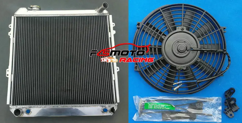 4 Row Aluminum Radiator + Fan For Toyota Pickup 4Runner 4WD 3.0L V6 1988-1995 94 93 92 91 90