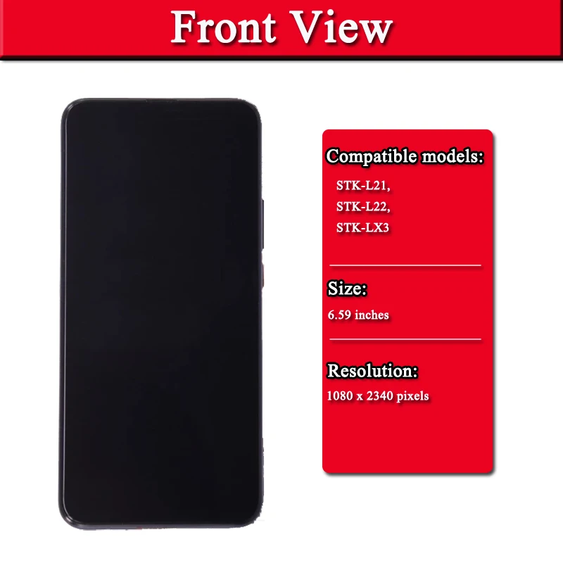 6.59\'\' For Huawei Y9 Prime 2019 LCD Display Touch Screen 10 touch Digitizer Assembly Frame For P Smart Z LCD Replacement