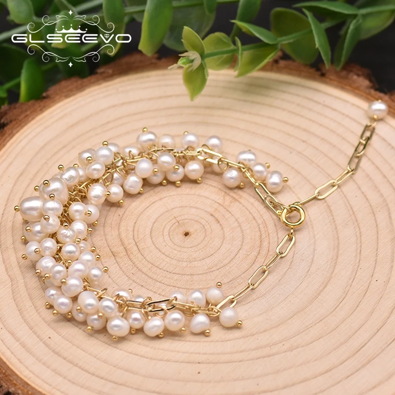 GLSEEVO Natural Freshwater Pearl Adjustable Bracelet For Women Party Gift Charm Handmade Luxury New Arrival Jewellery GB0941