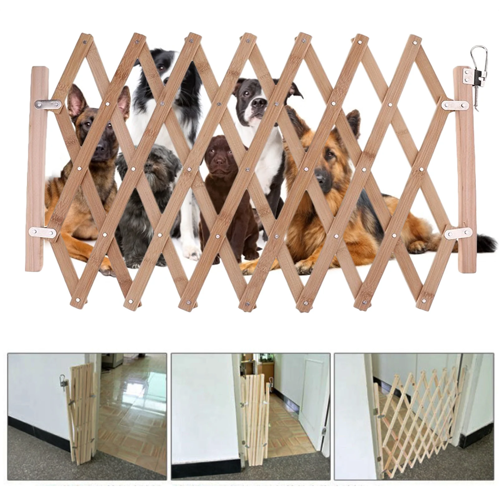 

Folding Pet Barrier Fence Cat Dog Gate Bamboo Pet Fence Retractable Cat Dog Puppy Sliding Door Safety Gate Pet Isolation Fence