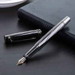 High Quality Luxury Silver Plating Fountain Pen Business Writing Ink Pens Metal 0.5mm School Student Stationery Supplies