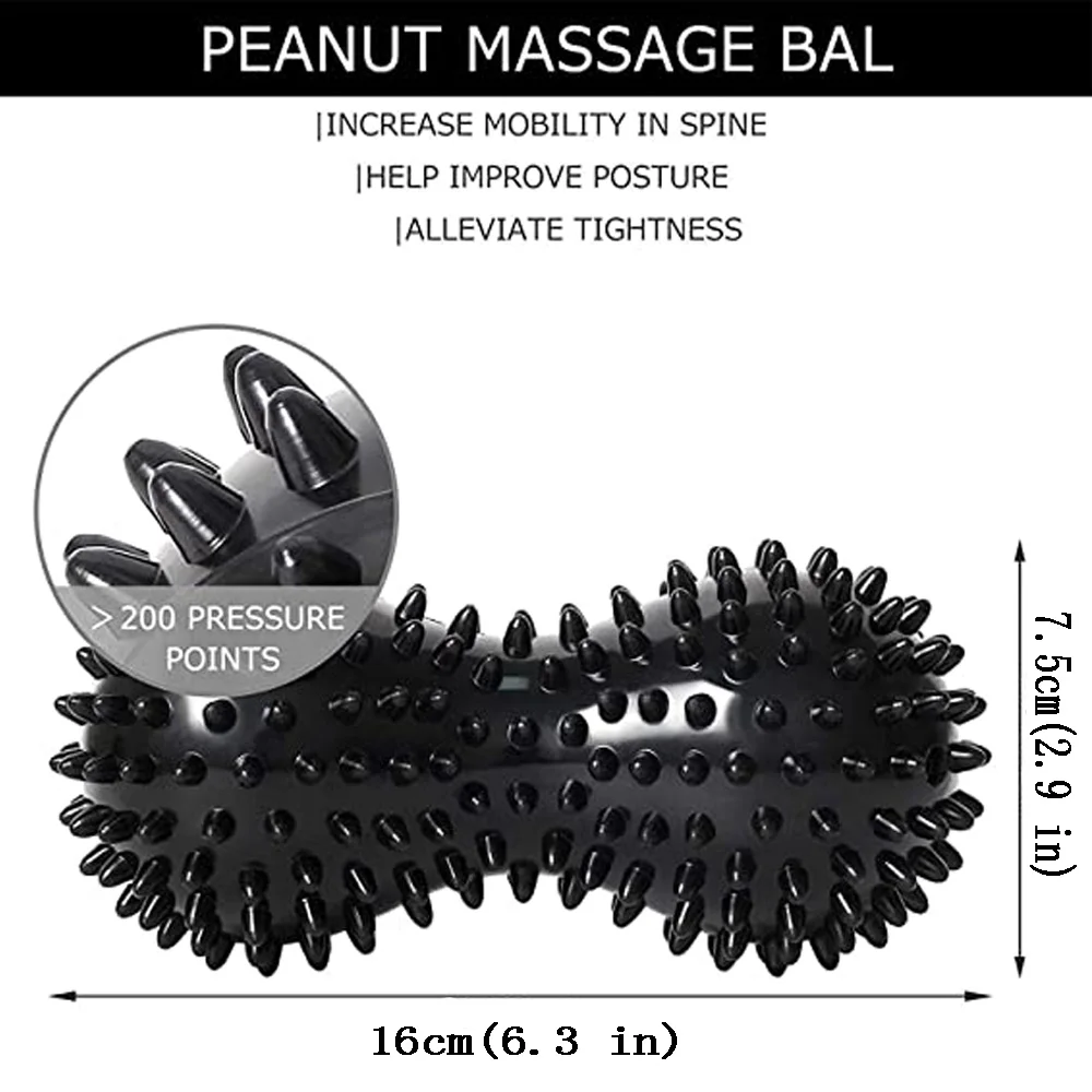 Peanut Double Lacrosse Spiky Ball Arm Back Foot Massage Roller Pain Relief Yoga Fitness Myofascial Balls Relax Muscles Workout