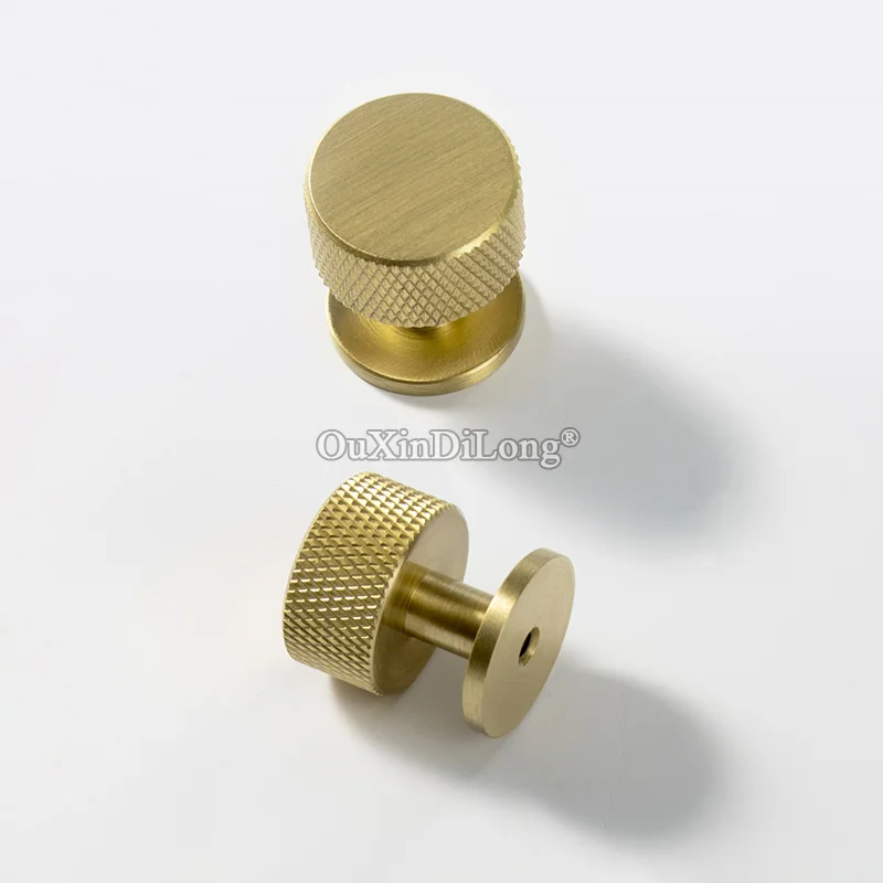 

10PCS Nordic Light Luxury Brass Furniture Handles Drawer Cupboard Wardrobe Door Pens Copper Knurled Round Small Knobs GF569