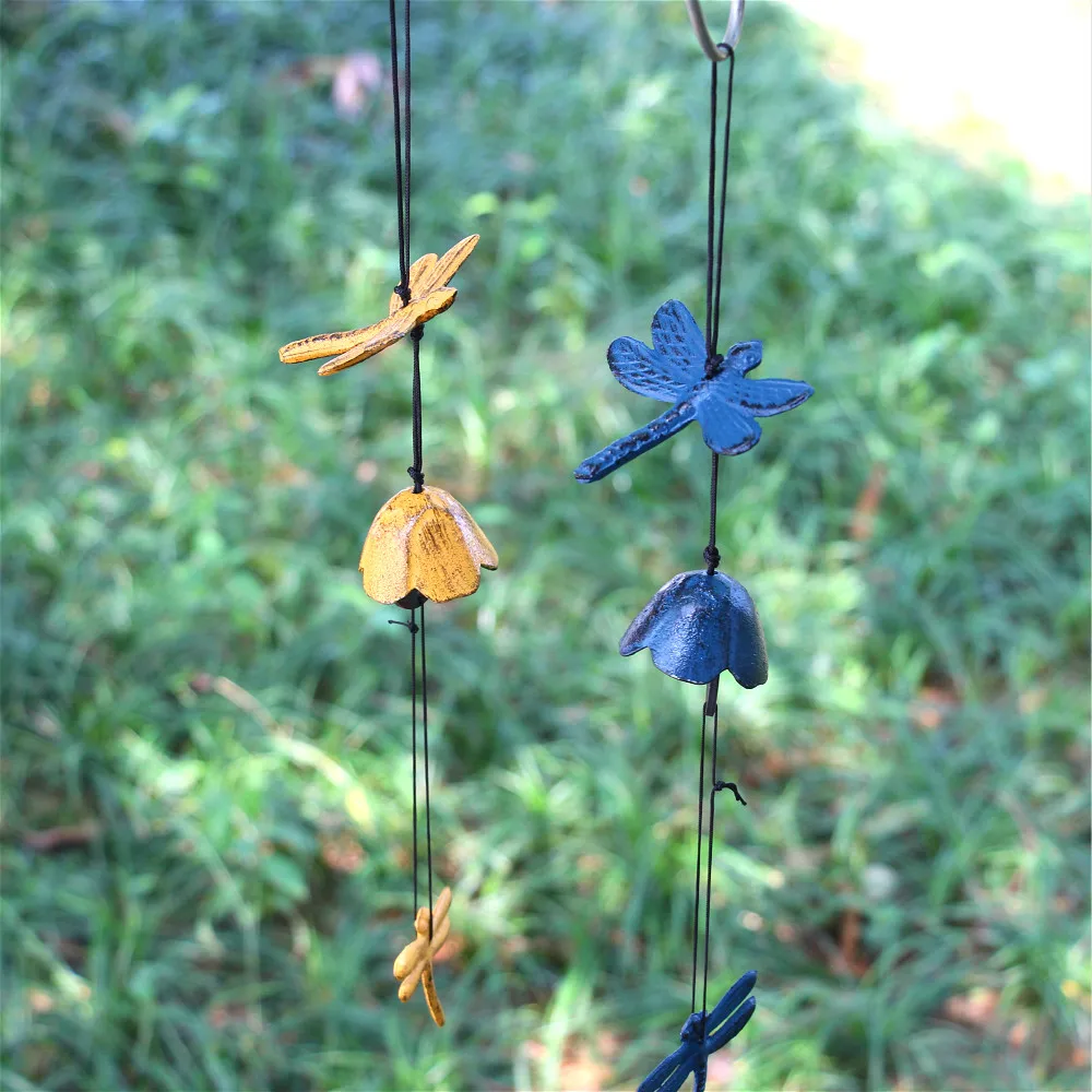 Garden Gifts With Dragonfly Cast Iron Hanging Bell Wind Chime Indoor/Outdoor Decoration