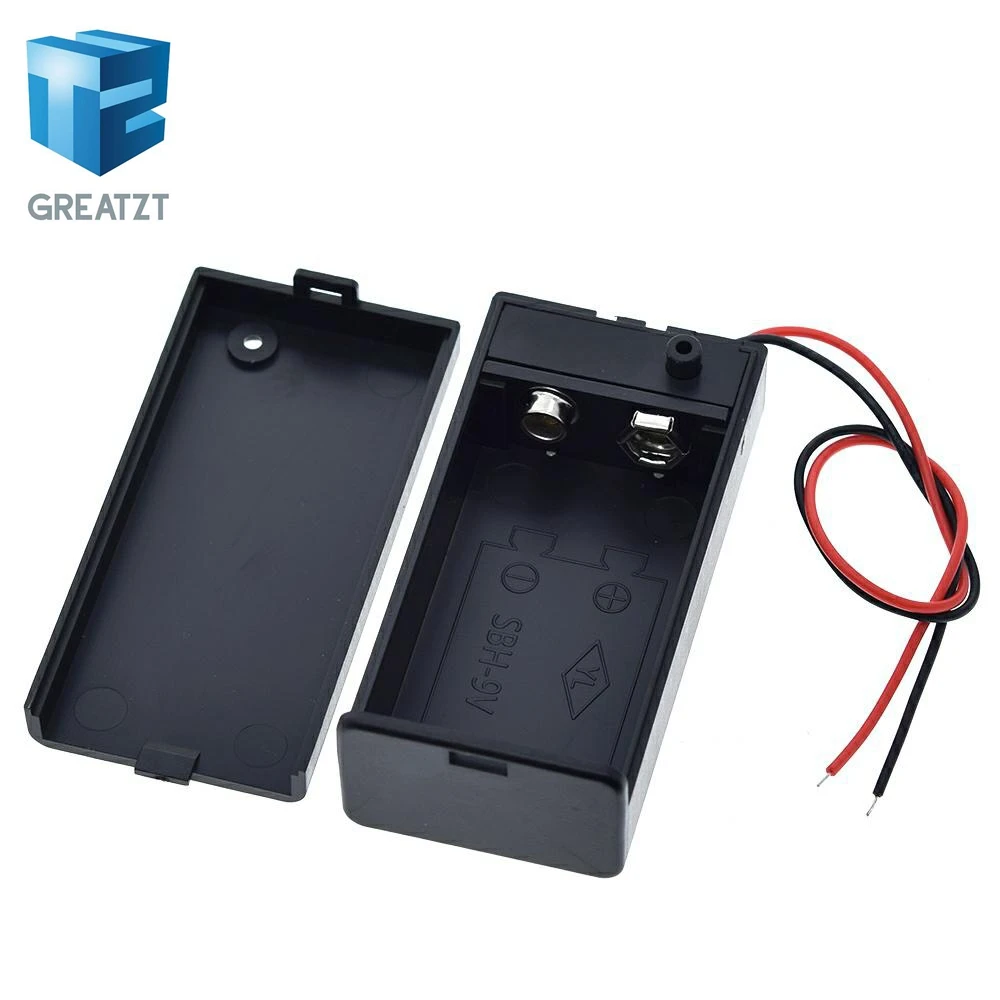 9V Battery Storage Case Plastic Box Holder With Leads ON/OFF Switch DEC22 DIY