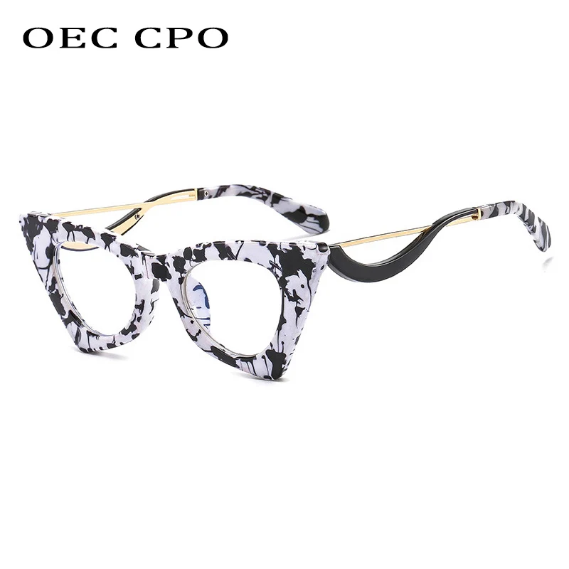 OEC CPO Retro Cat Eye Optical Glasses Frames Women Fashion Clear Lens Glasses Female Prescription Eyeglasses Frame E678