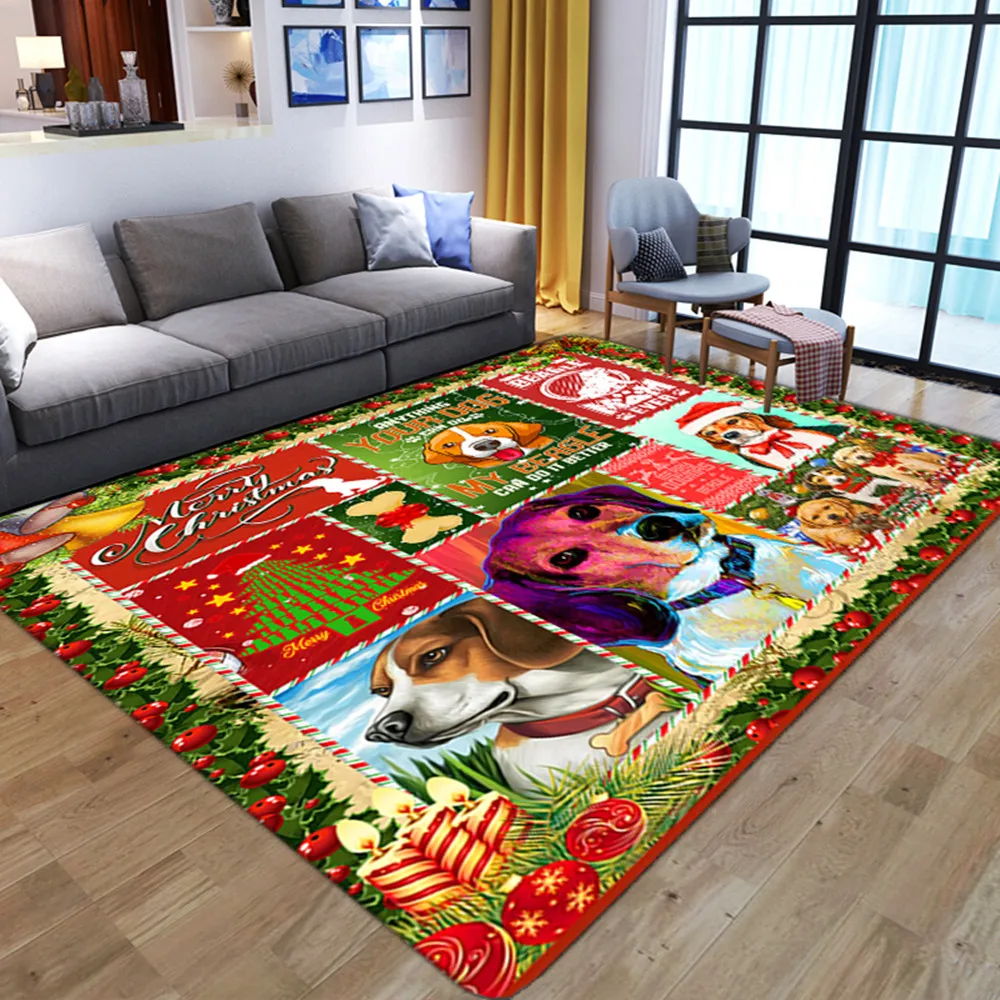 

3D Cartoon Dog Large Carpets For Living Room Bedroom Merry Christmas Home Decor Soft Sponge Bathroom Kitchen Floor Rugs Doormats