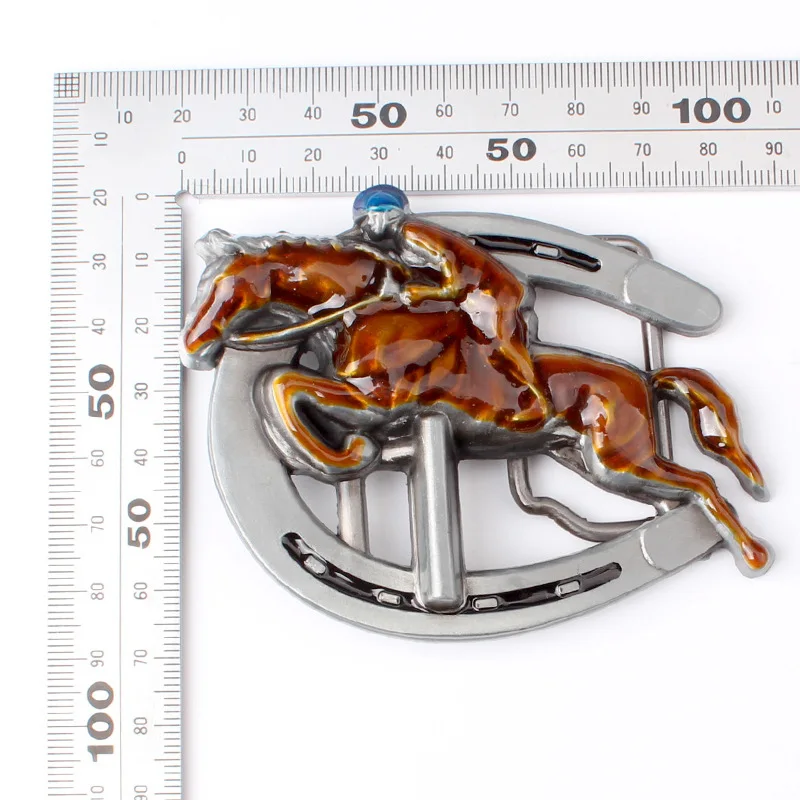 

YongbaoDY Equestrian knight belt buckle colourful alloy flat buckle for 3.8-4cm k131