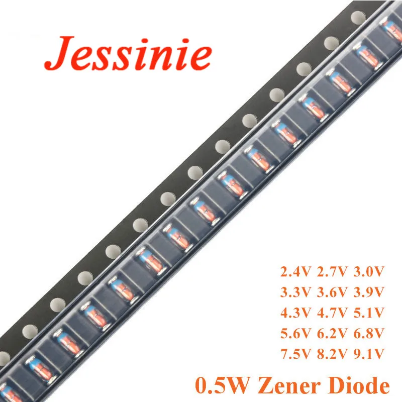 20pcs 1/2W 0.5W SMD Zener Diode 1206 2.4V 2.7V 3.0V 3.3V 3.6V 3.9V 4.3V 4.7V 5.1V 5.6V 6.2V 6.8V 7.5V 8.2V 9.1V