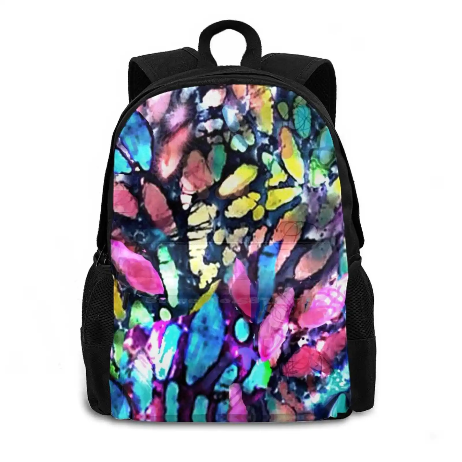 Underwater Garden Bag Backpack For Men Women Girls Teenage Dynamic Abstract Multicolored Expressionist Colorful Abstract Garden