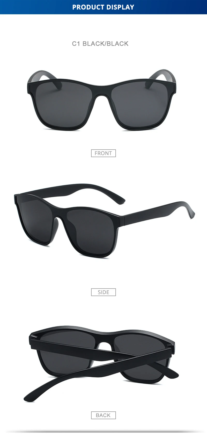 Neue einteilige Objektiv Sonnenbrille Männer Frauen Fashion Square Männliche Sonnenbrille Stilvolle Anti-glare Fahren Reisen Shades UV400 – Detail 7