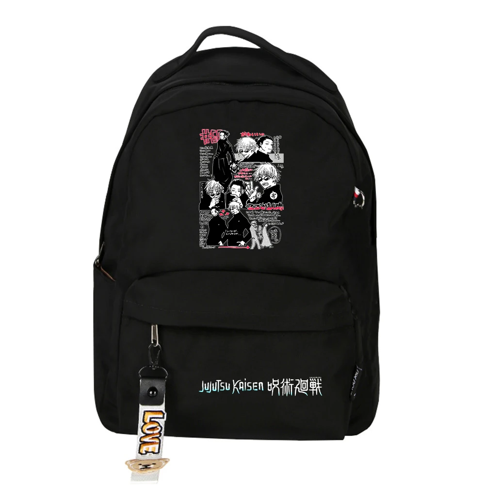 Jujutsu Kaisen Cartoon School Bags Nylon Kawaii Bookbag Candy Color Women Travel Backpack Anime Girls Shoulder Bags Rugzak