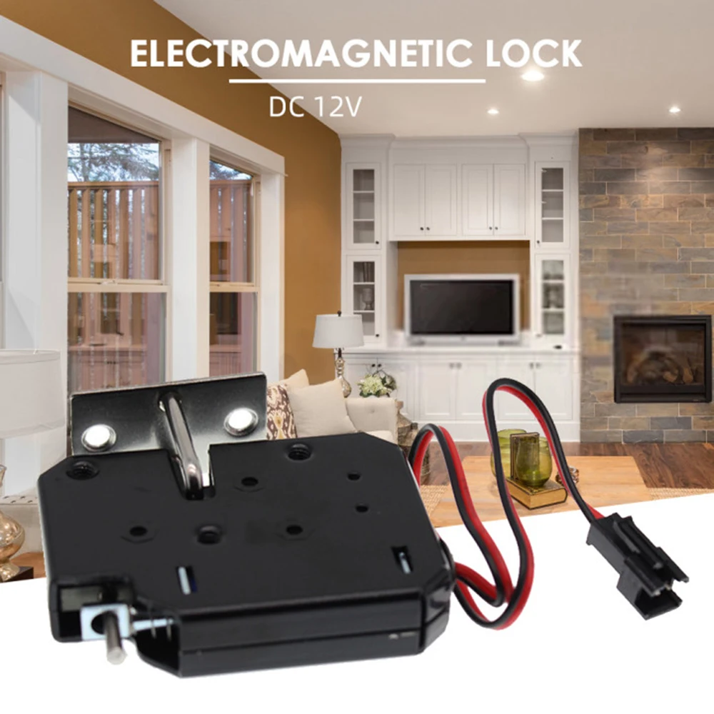 Automatic  Control Electric Magnetic Lock Door Access Control DC 12V Cabinet Drawer Electromagnetic Lock with Emergency Unlock