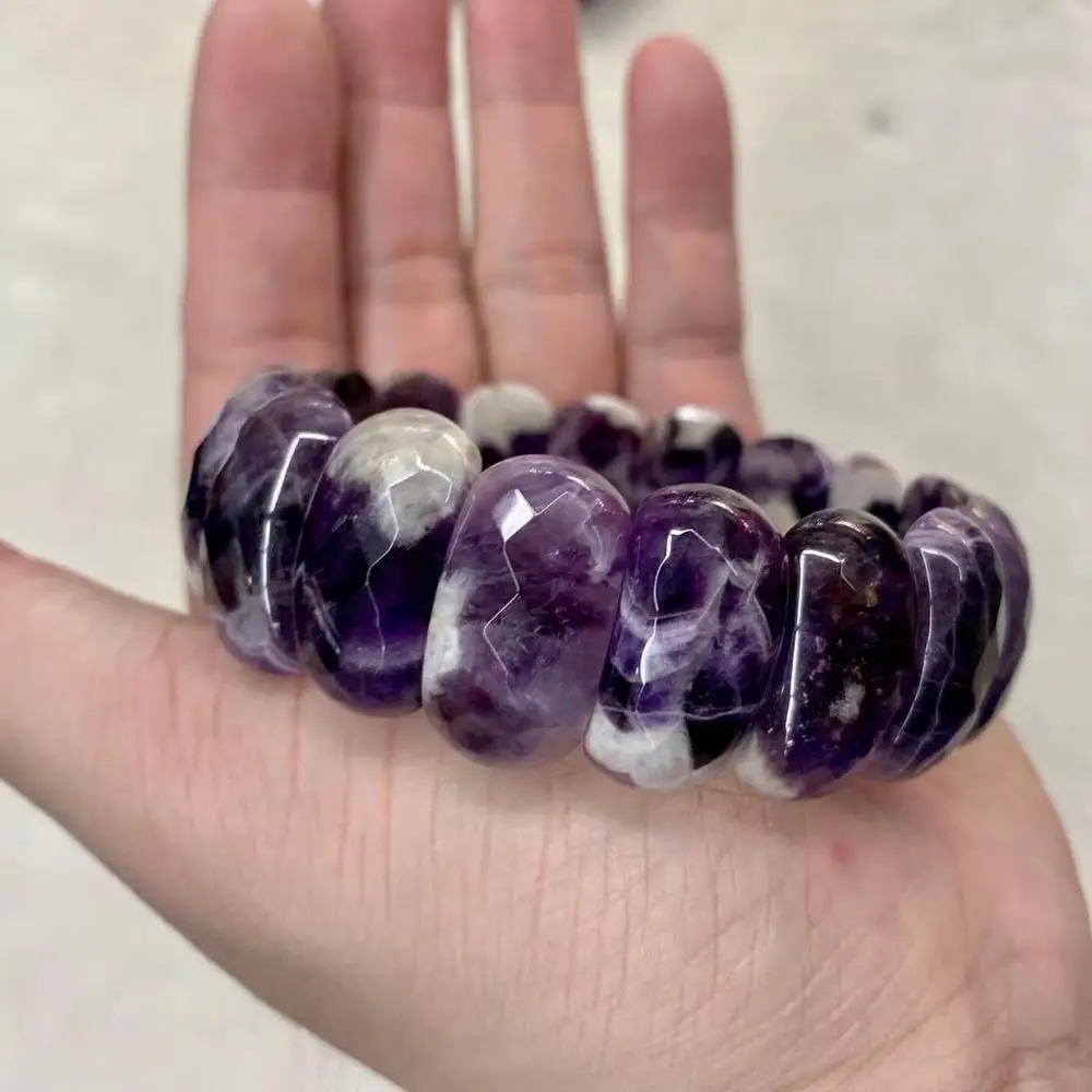 natural amethysts stone bracelet natural energy stone bangle gem stone jewelry for woman birthstone for Aquarius for gift