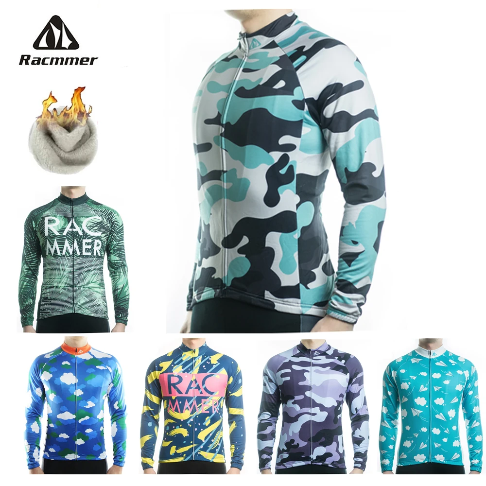 Racmmer Winter 2021 Long Pro Thermal Fleece Cycling Jersey Men Clothing Bicycle Maillot Equipacion Ciclismo Bike Clothes