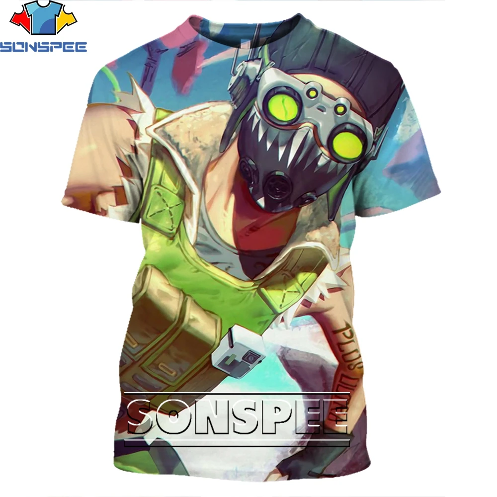 SONSPEE 3D Printing Apex Legends T-shirts Fashion Casual Loose Round Neck Men And Women Strong Trend Punk Personality Street