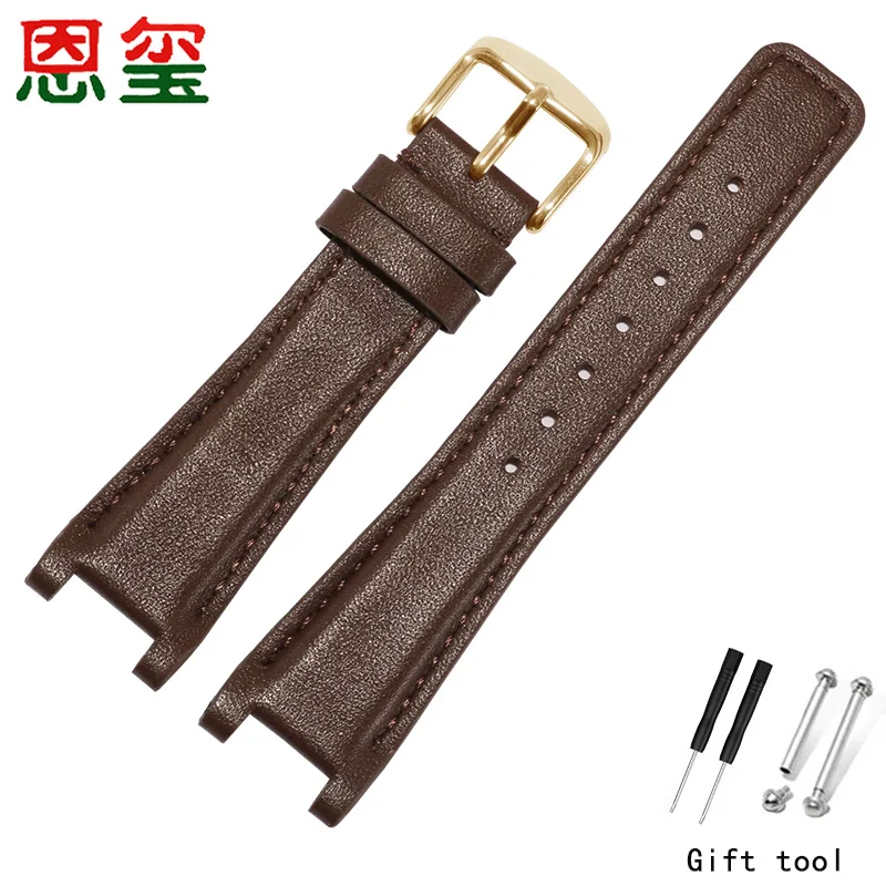 16x10 20x12 22x14mm Concave Genuine Leather Watch Bands For Gucci YA1332 1333 1335 Bracelet Black Brown