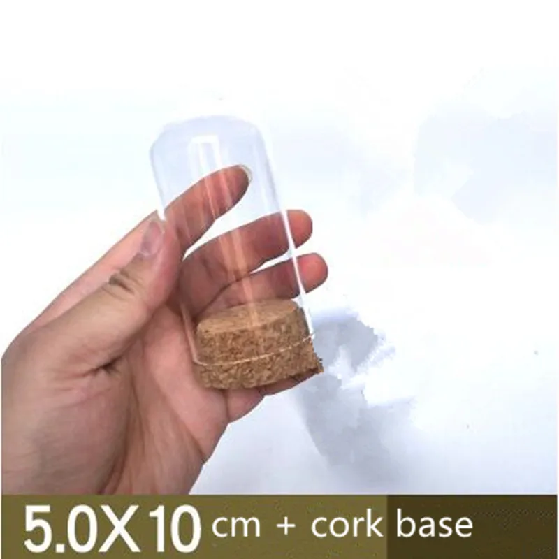 

8sets/pack 5*10cm Mini Size Glass Dome Vase Home Wedding Decoration Cork Base Transparent Cover DIY Friend Favor Gift