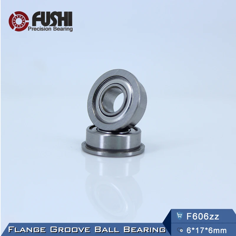 F606ZZ Bearing ABEC-5 10PCS 6*17*6 mm Flanged F606Z Ball Bearings F606 ZZ