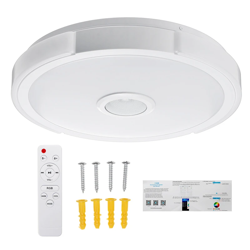 

38CM LED Ceiling Lights with bluetooth Speaker WiFi Smart Phone APP Remote Control Light RGB Dimmable Bedroom 36W