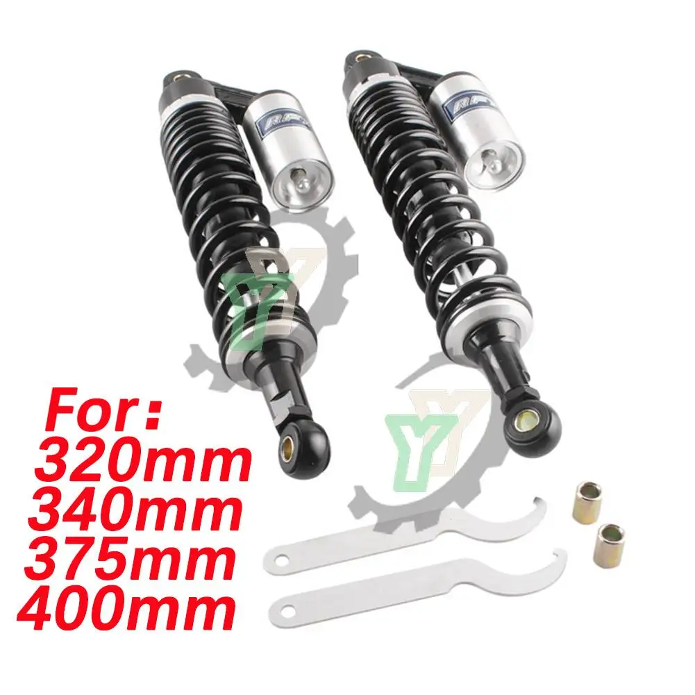 Universal Motorcycle 320MM 340MM 375MM 400MM Pair Rear Air Shock Absorbers Suspension ATV Quad Scooter Kart Dirt Bikes Motor