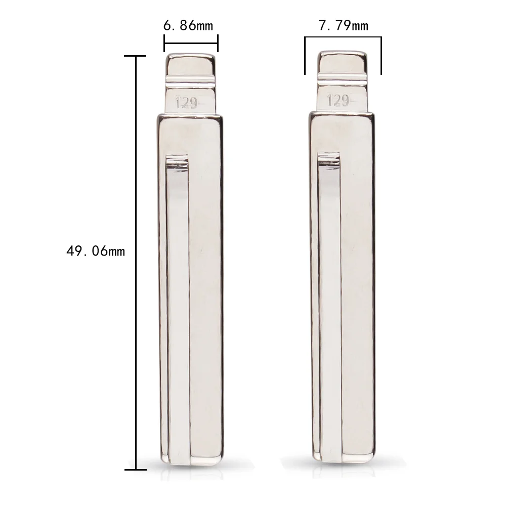 10 unidades/lote # 129 lishi HY20R Metal em branco sem cortes Flip KD VVDI Lâmina de chave remota para Hyundai Santa Fe Veloster Substituição automática