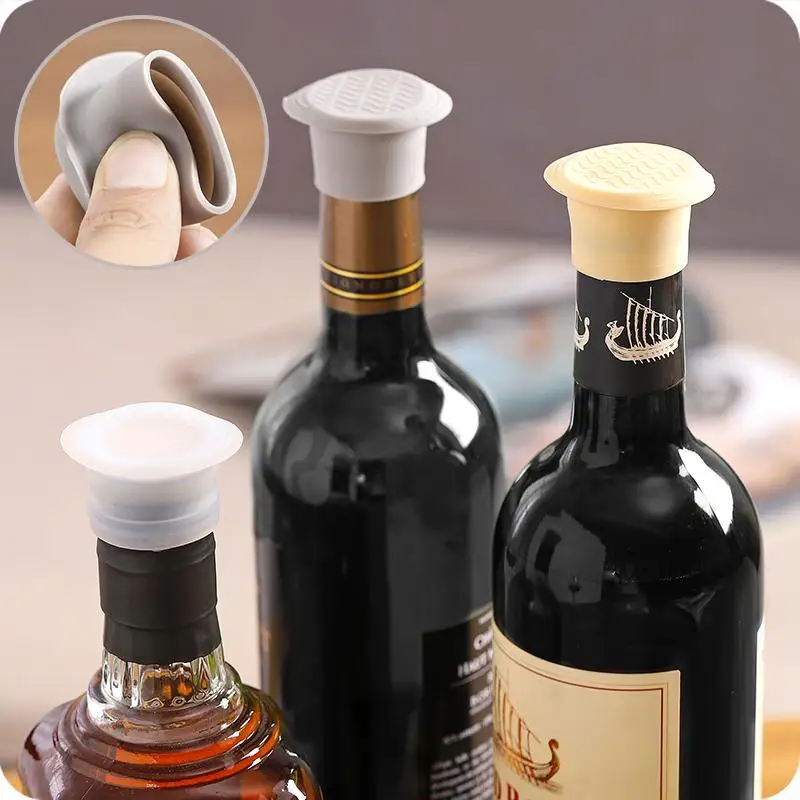 

1pc Silicone Bottle Stopper Household Beer Red Wine Soy Sauce Seasoning Sealing Cap Wine Preservation Cover ZQ025