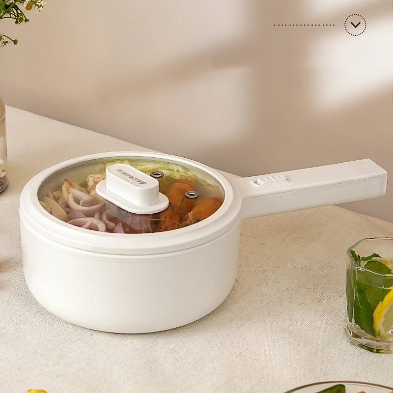 Marmite électrique Portable 700W, cuiseur à riz multicuiseur, revêtement en céramique, poêle électrique simple/Double couche 1,5l