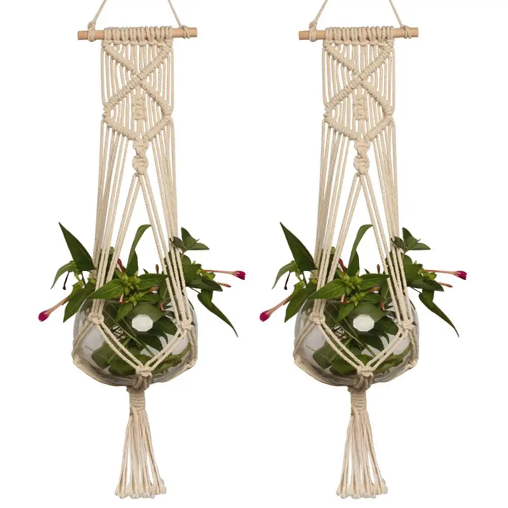 1PCS handmade macrame plant hanger flower /pot hanger for wall decoration countyard garden