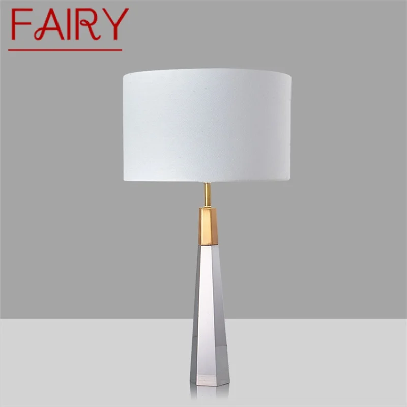 

FAIRY Modern Table Lamps For The Bedroom Design E27 White Crystal Desk Light Home LED Decorative For Foyer Bedside Office