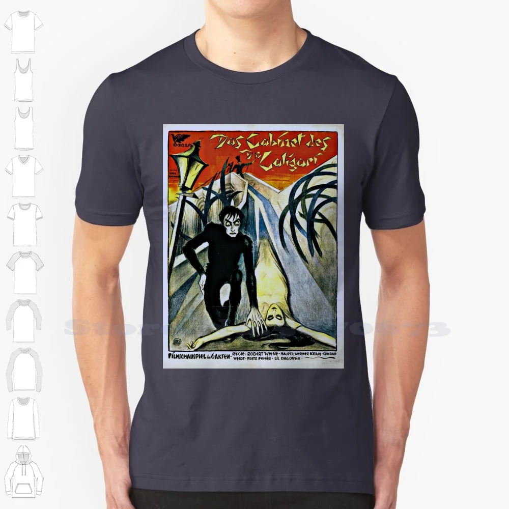 Caligari Poster 2 100% Cotton T-Shirt Film Cabinet Of Dr Caligari Cabinet Of Doctor Caligari German 1920s