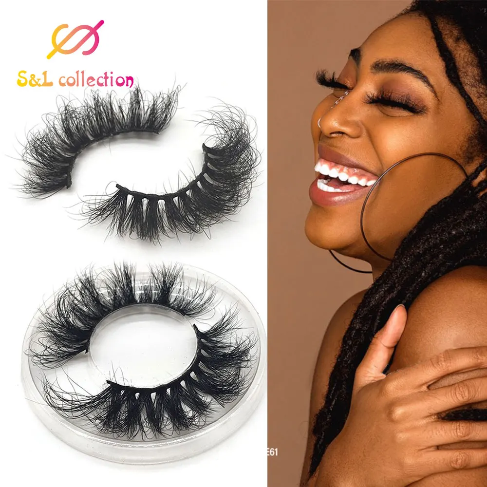 

100% Handmade Fluffy 5D Dramatic Mink Fur Eyelashes 15-20mm Makeup Wispy Mink Lashes Natural Long False Eyelashes Thick Lashes