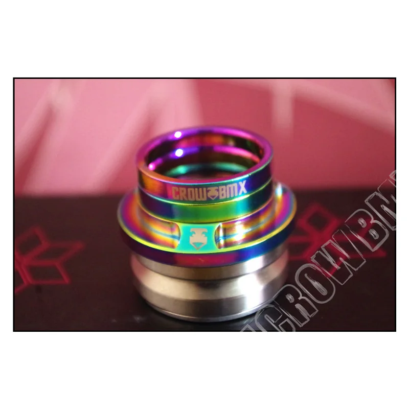 

Oil Slick Alloy Aluminum BMX Headset Light Weight Sealed Bearing Straight Tube 41.8 mm Headset