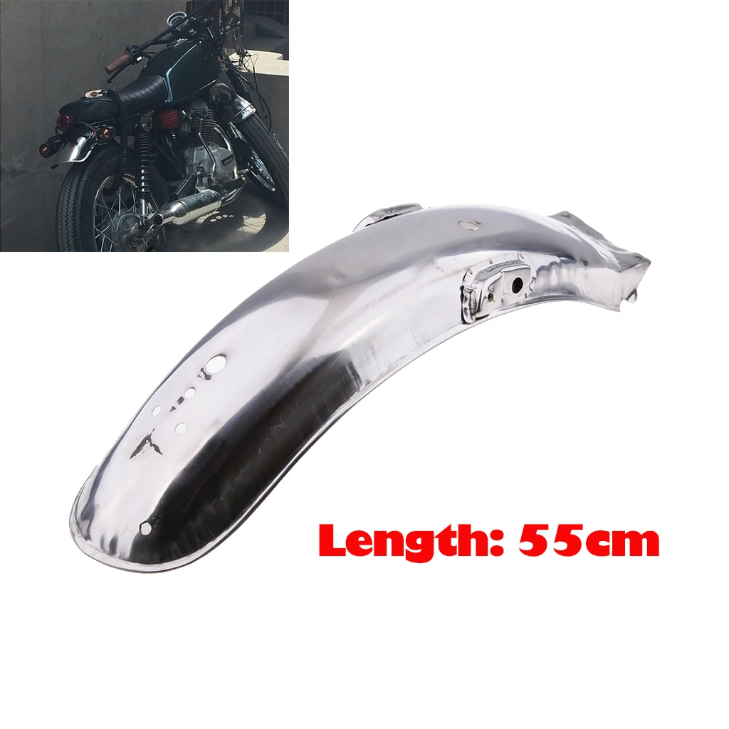 Motorcycle Rear Fender Mudguard Direct Replacement for Honda CG 125, Stainless Steel (55*14cm)