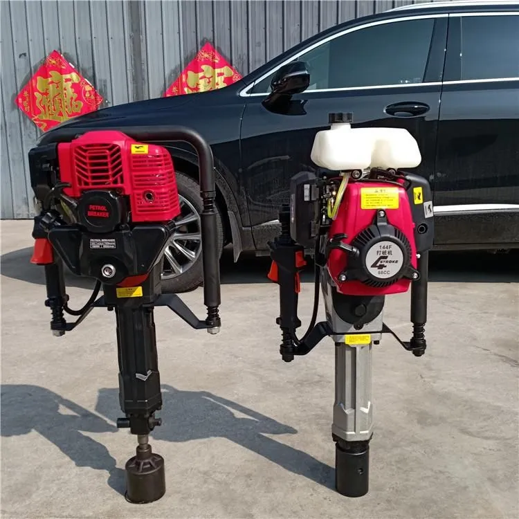 Gasoline Piling Machine,fast Dual Crusher Hammers Field Piller Timber Stakes Wooden Pole Post Driver for Fences