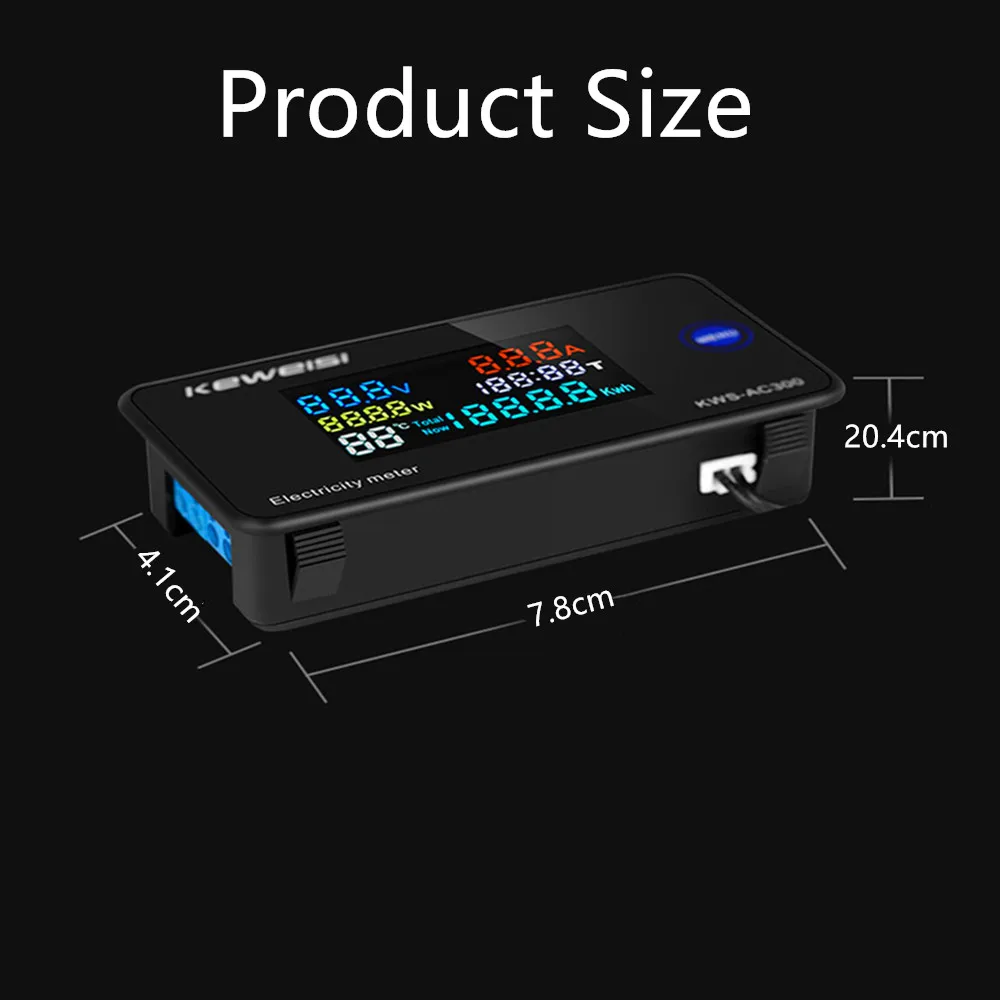 KWS-AC300 Tester di Tensione Voltmetro AC 50-300V contatore di Energia di Potenza LED Wattmetro Contatore Elettrico Con Funzione di Reset 0-100A 40% di sconto