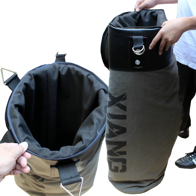 Canvas Punching Bag UNFILLED Set Kick Boxing Heavy MMA Training Punching Mitts Hanging Chain Muay Thai Martial Arts