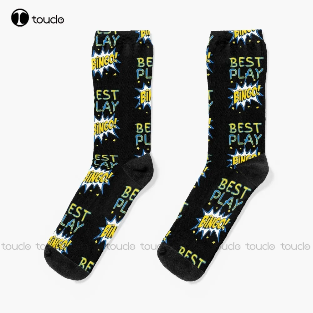 Best Play Bingo Socks Women Workout Sockss Personalized Custom Unisex Adult Teen Youth Socks 360° Digital Print Fashion New