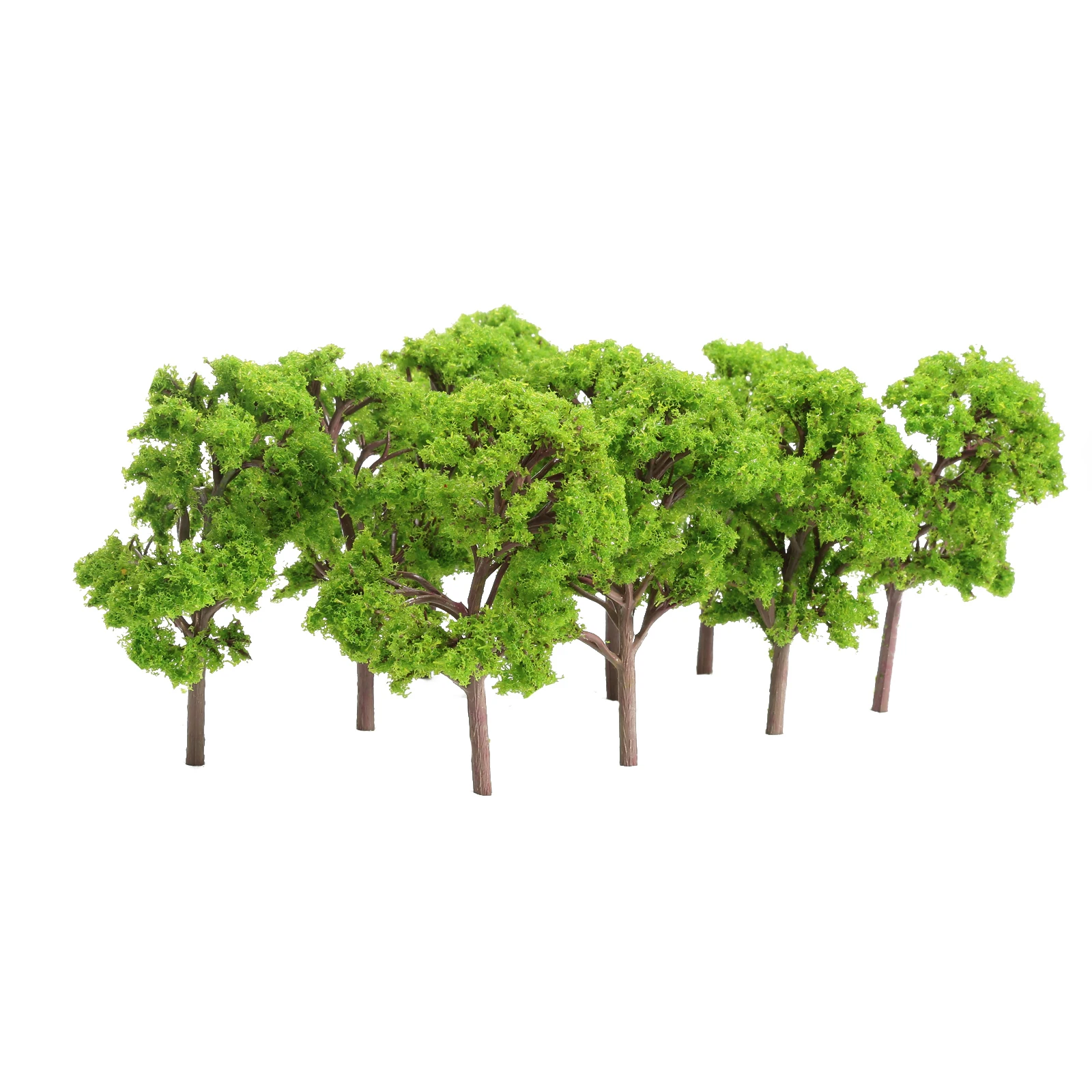 10pcs Plastic 12cm Trees Model Garden Wargame Train Railway Architectural Scenery Layout 1:75-100 Scale