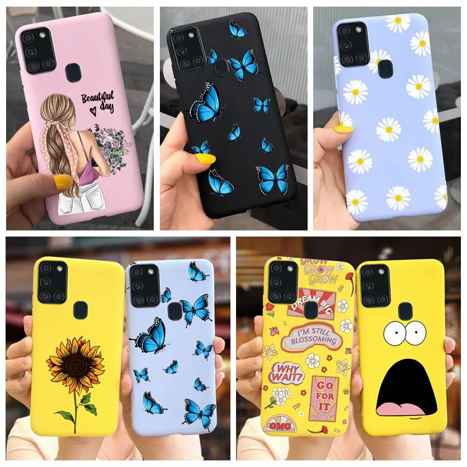 Sunflowers Daisy Shap-on Case For Samsung A21s Case Samsung Galaxy A21S A 21S A21 S A217F Cover Dustproof Silicone Bumper Coque