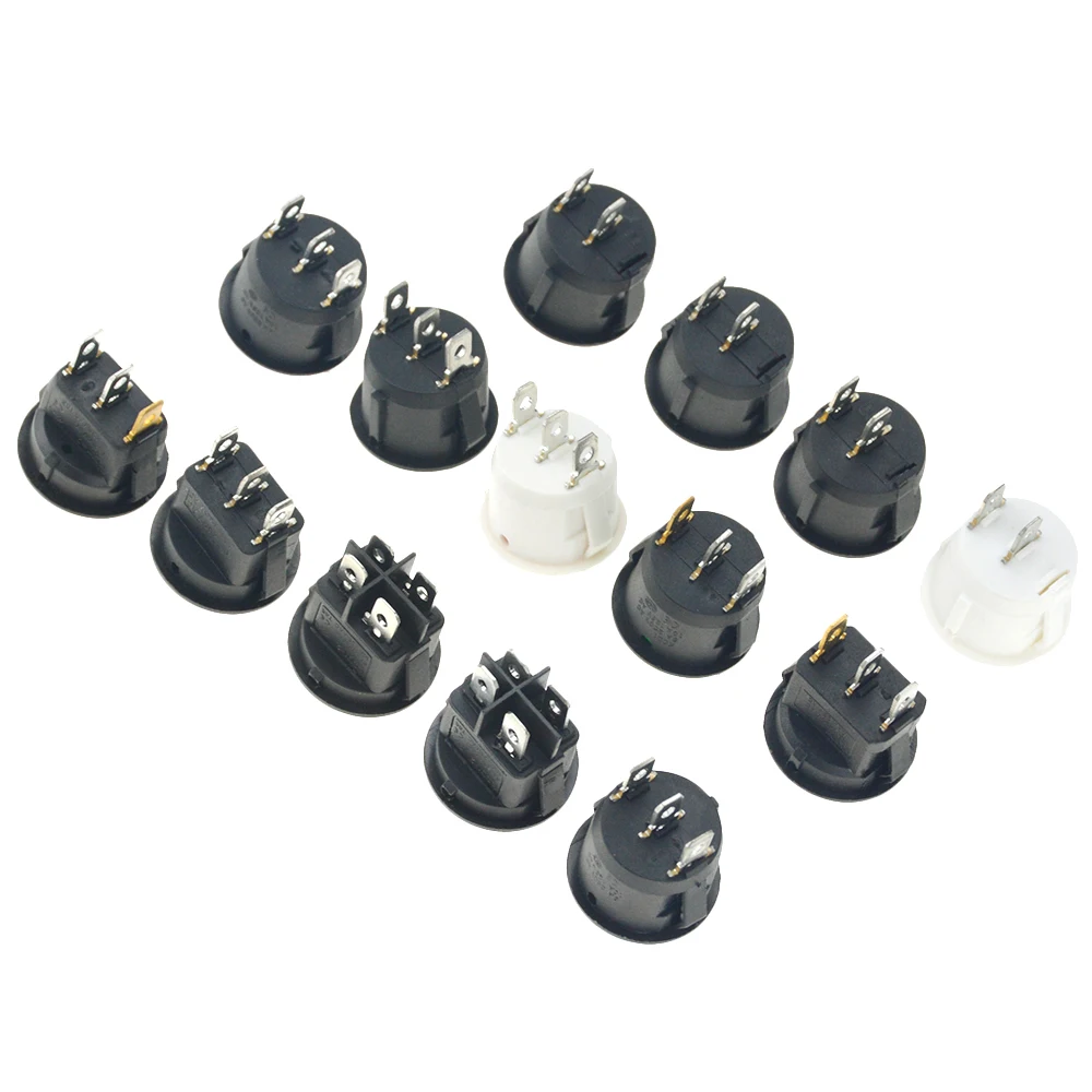 1PCS ON/OFF Round Rocker Toggle Switch 6A/250VAC 20A/12VDC Plastic Push Button Switch Panel Opening 20mm Power switch button