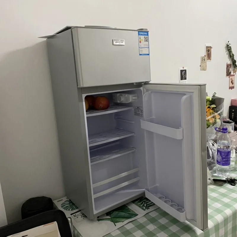 Refrigerator Household Small Double Door Dormitory Mini Double Door Refrigerator Single Door Rental for One or Two People