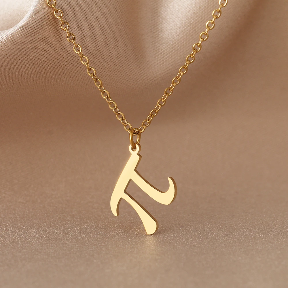 Stainless Steel Necklaces Math Pi Symbol π Pendant Chain Collar Creative Mathematical Character Necklace For Women Teacher Gifts