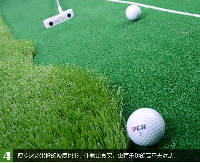 PGM แบบพกพา3M ในร่ม Golf Putting Green Swing Trainer ชุดพัตเตอร์แฟร์เวย์สนามหญ้าอุปกรณ์ฝึกกอล์ฟสำนักงานบ้านเสื่อ GL009