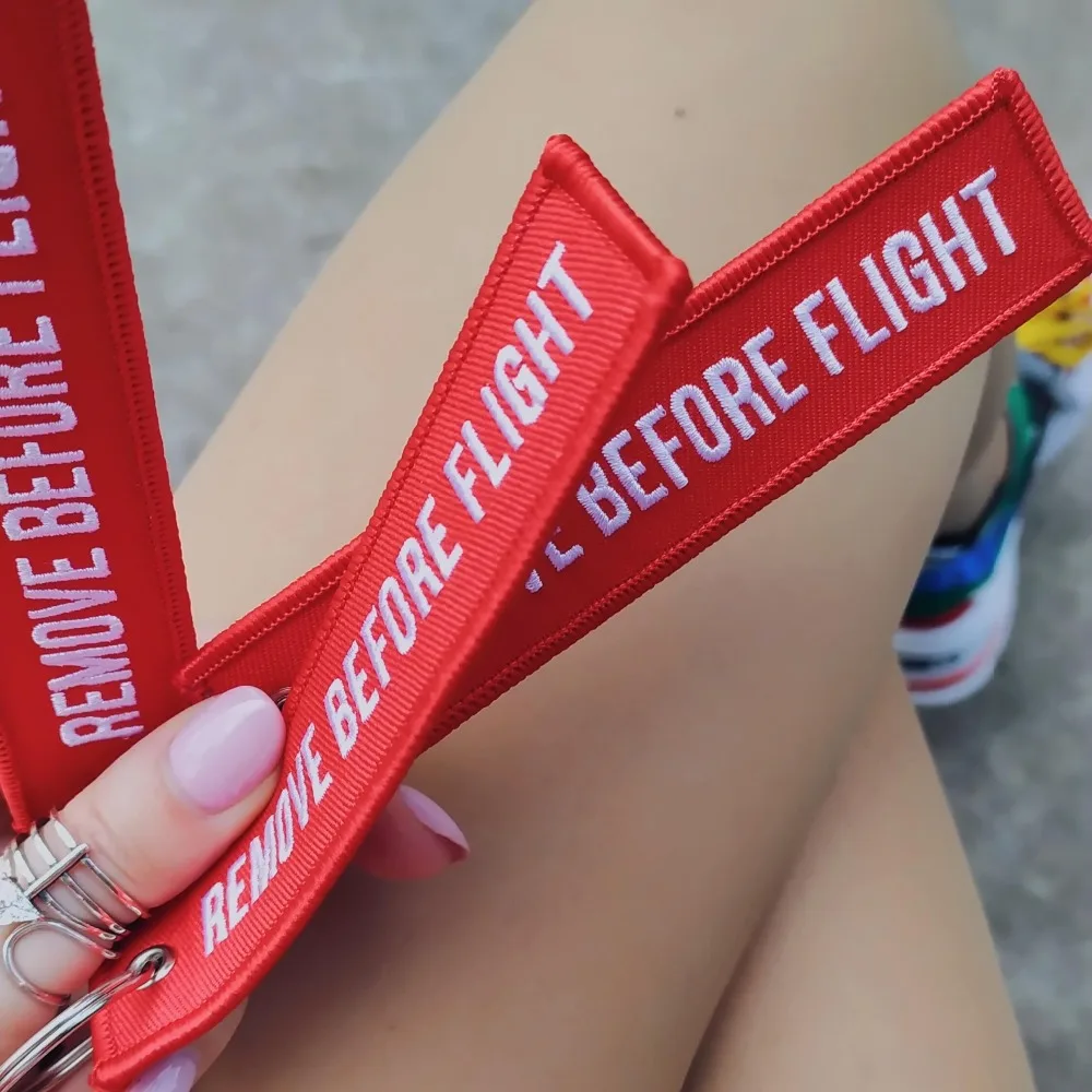 Remove Before Flight Keychain for Aviation Gifts motorcycle Embroidery OEM Key chain keyring Crew Key Fob Key Tags Label llavero images - 6