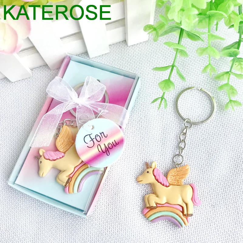 Baby Birthday Souvernir Keychain In Gift Box Newborn Christening Baptism Gift&Giveaways For Guest