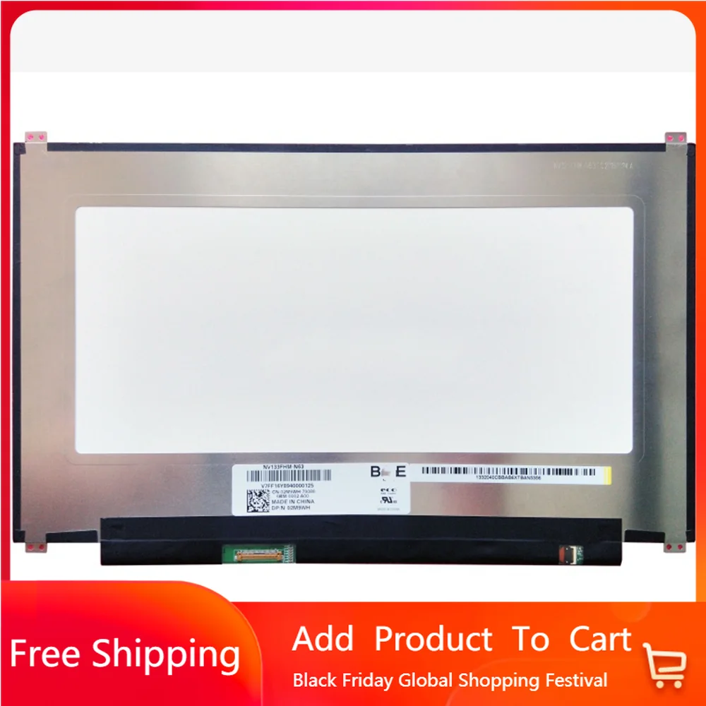 

13.3 Inch NV133FHM-N63 Fit NV133FHM N63 LED LCD Screen DP/N: 02M9WH IPS FHD 1920*1080 30Pin Laptop Display Panel